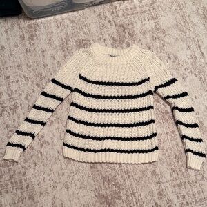 Tommy Bahama Cream and Navy Striped Sweater